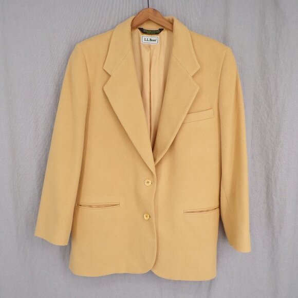 L.L. Bean Vintage Women's Blazer Jacket Wool/Cashmere Size 12P Two Button USA - Picture 1 of 9